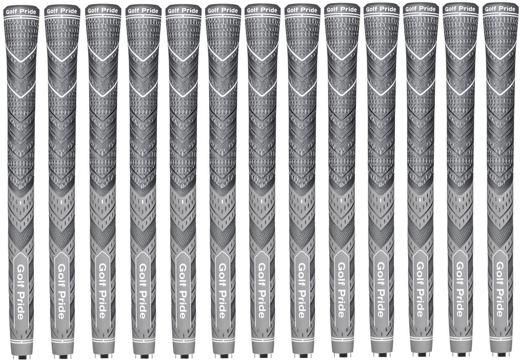 Golf Pride PLUS4 Grey Golf Grips,  Pack of 13 FREE GRIP KIT